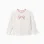 Knitted jumper with jacquard bow for girls, white/pink
