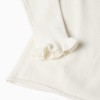 Knitted jumper with jacquard bow for girls, white/pink