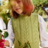 Openwork knit vest for girls, lime green