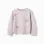 Knitted jumper with jacquard bows and dots for girls, light pink