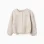 Knitted cardigan with jacquard bows and dots for girls, light beige
