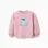 Cotton sweatshirt with Stitch print and dropped shoulders for girls, pink