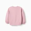 Cotton sweatshirt with Stitch print and dropped shoulders for girls, pink