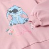Cotton sweatshirt with Stitch print and dropped shoulders for girls, pink