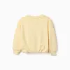 Cotton sweatshirt with Creativity print for girls, yellow