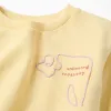 Cotton sweatshirt with Creativity print for girls, yellow