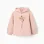 Brushed hooded sweatshirt with floral print for girls, light pink