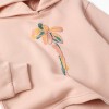 Brushed hooded sweatshirt with floral print for girls, light pink