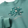 Brushed sweatshirt with art and nature motif for girls, blue-green