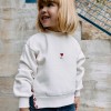 Brushed sweatshirt with embroidered flower for girls, white