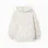 Brushed hooded sweatshirt with floral pattern for girls, white