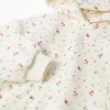 Brushed hooded sweatshirt with floral pattern for girls, white