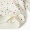 Brushed hooded sweatshirt with floral pattern for girls, white