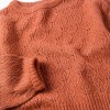 Openwork knit jumper with puffy sleeves for girls, terracotta