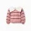 Striped sweatshirt with bow-shaped collar for girls, multicolour