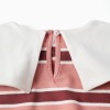 Striped sweatshirt with bow-shaped collar for girls, multicolour