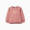 Sweatshirt with embossed print Beaux Arts for girls, dusty rose