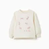 Sweatshirt with embossed print Arts for girls, white/pink
