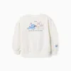 Brushed sweatshirt with Stitch & Angel print for girls, white