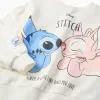 Brushed sweatshirt with Stitch & Angel print for girls, white