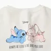 Brushed sweatshirt with Stitch & Angel print for girls, white