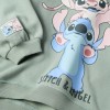 Brushed hooded sweatshirt with Stitch & Angel for girls, dark green