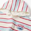 Striped brushed sweatshirt with hood Stitch for girls, multicolour