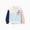 Cotton sweatshirt with Stitch prints for girls, white/blue/pink