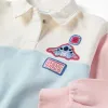 Cotton sweatshirt with Stitch prints for girls, white/blue/pink
