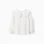 T-shirt with Maxi Collar and Frill Contour for Girls, White