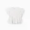 T-shirt with Ruffles and Cross-Stitch Print for Girls, White