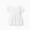 Cotton T-shirt with V Back for Girls, White
