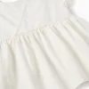 Cotton T-shirt with V Back for Girls, White