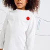 Cotton T-shirt with Ruffles on the Back for Girls 'Flower', White