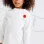Cotton T-shirt with Ruffles on the Back for Girls 'Flower', White