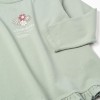 Long sleeve T-shirt with flower print and ruffles for girls, green