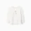 Long sleeve T-shirt with flower print and ruffles for girls, white