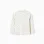 Long Sleeve Ribbed T-shirt with Floral Motif for Girls, White