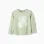 Long sleeve cotton T-shirt with 'Fully Awake' print for girls, light green