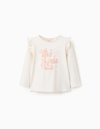 Long Sleeve T-shirt with Print for Girls, Orange