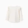 Long Sleeve T-shirt with Print for Girls, Orange
