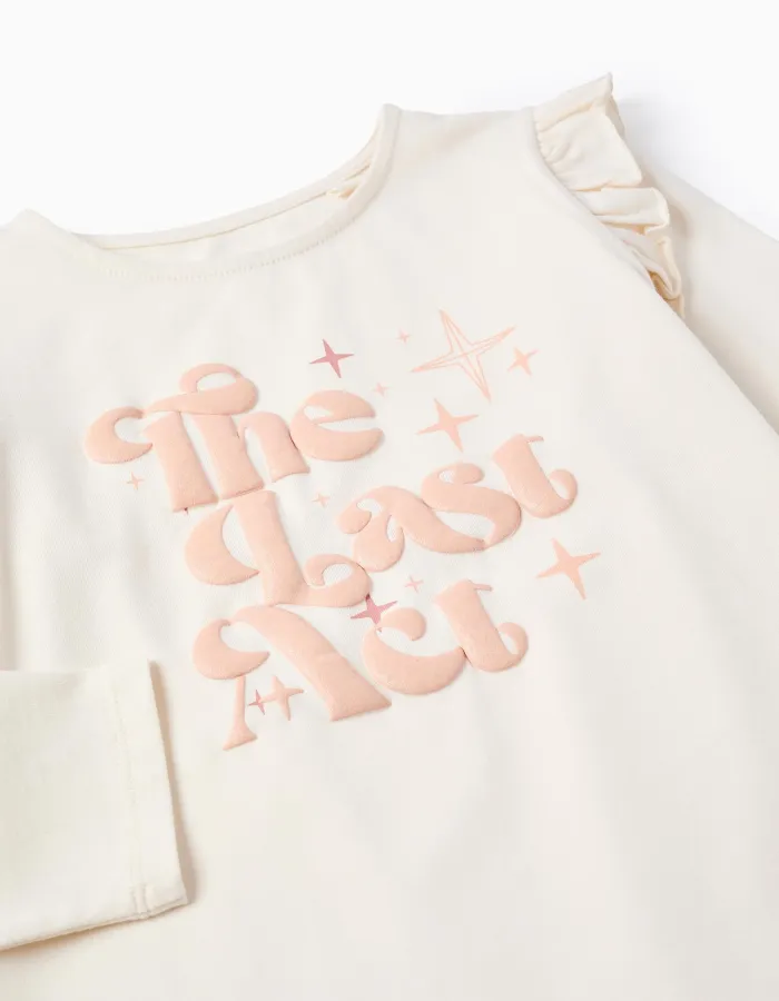 Long Sleeve T-shirt with Print for Girls, Orange