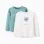 Pack of 2 Long Sleeve T-shirts for Girls 'Abstract', White/Green