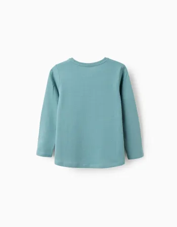 Pack of 2 Long Sleeve T-shirts for Girls 'Abstract', White/Green