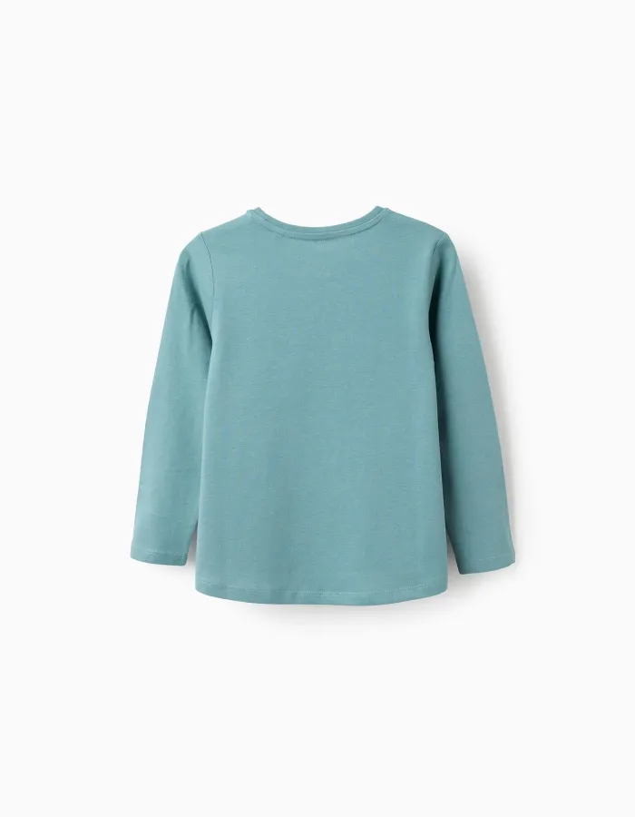 Pack of 2 Long Sleeve T-shirts for Girls 'Abstract', White/Green
