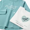 Pack of 2 Long Sleeve T-shirts for Girls 'Abstract', White/Green