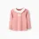 Long sleeve T-shirt with print and ruffled collar for girls, pink