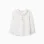 Long sleeve T-shirt with print and ruffled collar for girls, white