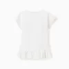 Cotton T-shirt with Stitch and Angel print for girls, white