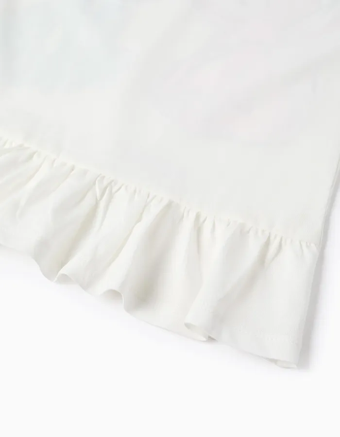 Cotton T-shirt with Stitch and Angel print for girls, white